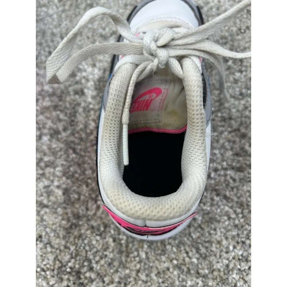 Size 10C Nike Air Max 90 Leather TD White/Pink 833379-107